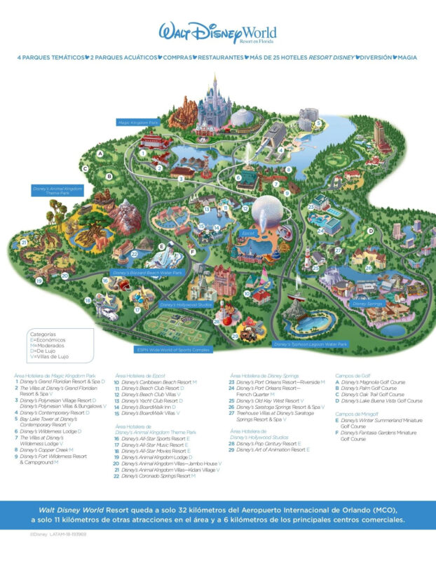 Plano del Parque Walt Disney World - Multidestinos